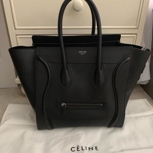 Black Celine Mini Luggage - Pebbled